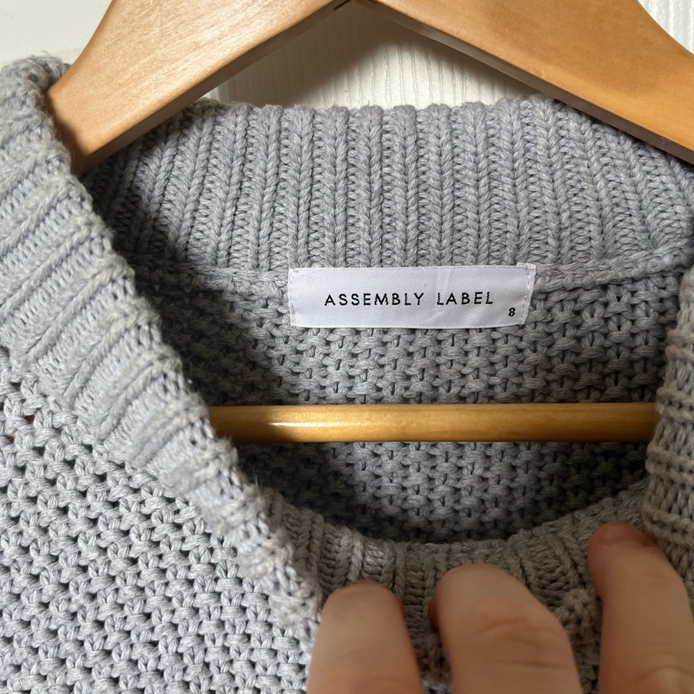 Assembly Label Grey Women's Sweater Sz 8 100% Cotton - Picture 4 of 6
